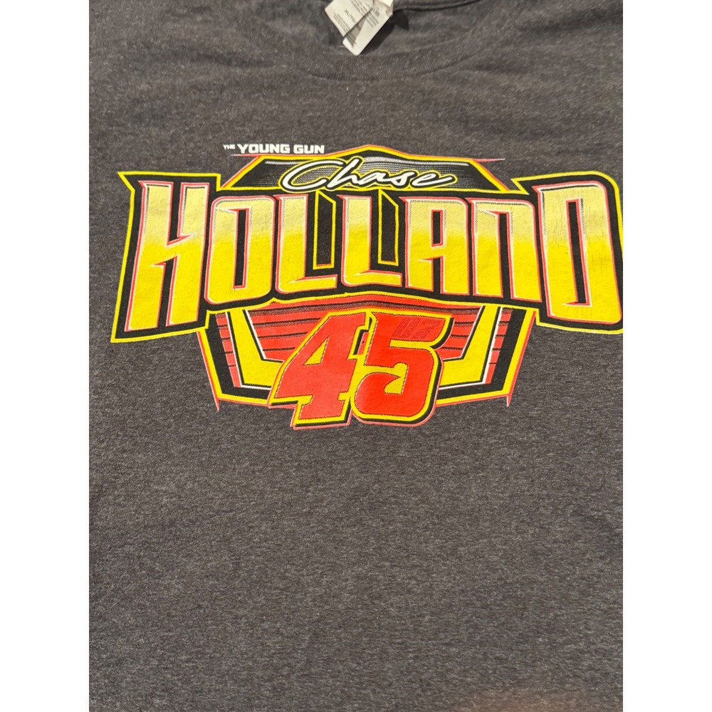 Chase Holland 45 Racing T-Shirt Graphic Tee Charcoal  Men's XL - Picture 2 of 5